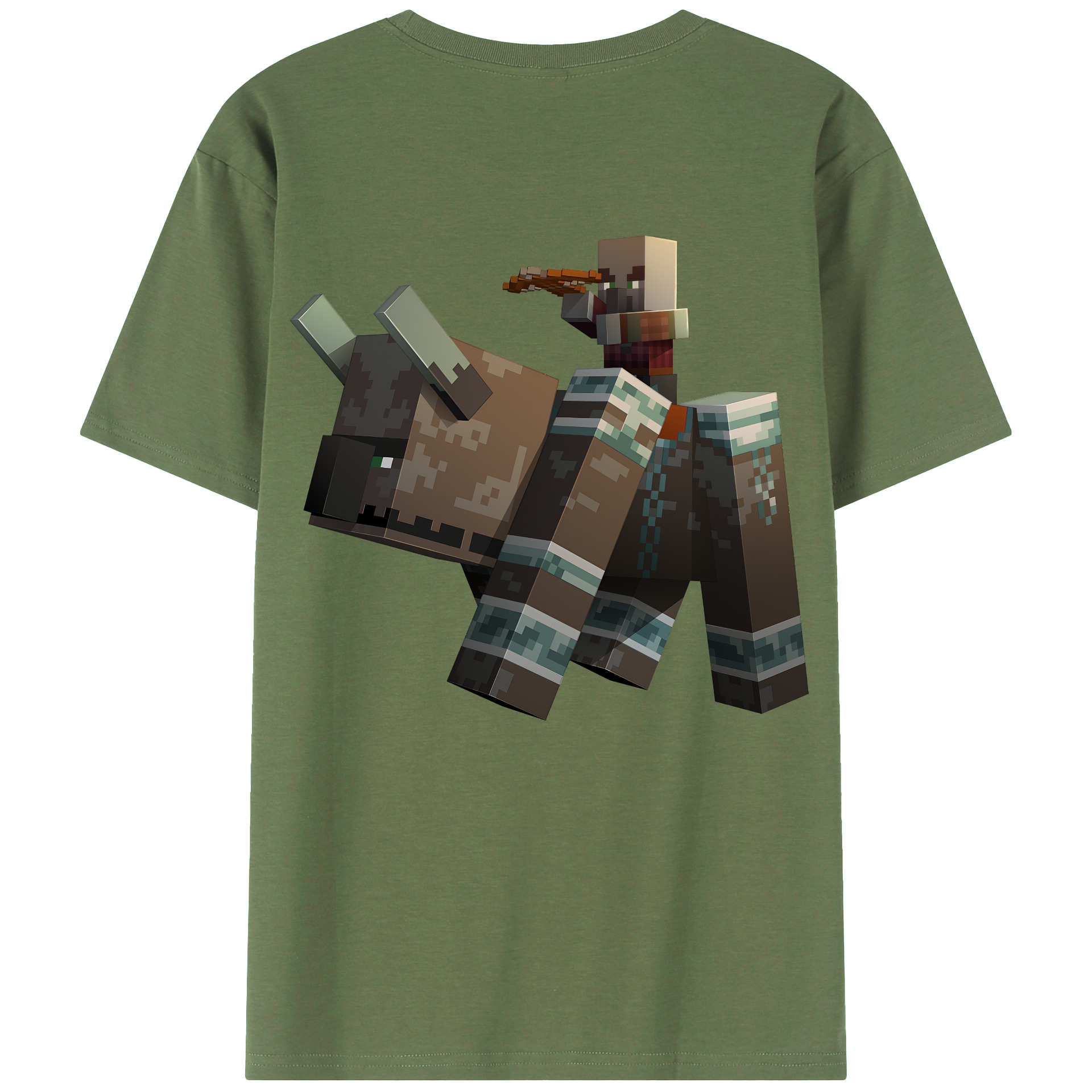 （画像用） マインクラフト ブロックの世界 Minecraft MC Block world 綿100％ メンズ半袖Tシャツ（バックプリント） 通気性